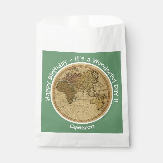 Antiek 1786 Oostelijk halfrond Kaart Thema Feest Bedankzakje (Voorkant)