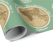 Antiek 1786 Oostelijk halfrond Kaart Thema Feest Cadeaupapier (Rol Hoek)