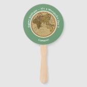 Antiek 1786 Oostelijk halfrond Kaart Thema Feest Handwaaier (Achterkant)