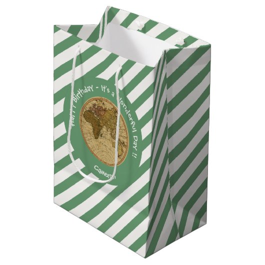 Antiek 1786 Oostelijk halfrond Kaart Thema Feest Medium Cadeauzakje (Voorkant Gekanteld)