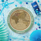 Antiek 1786 Oostelijk halfrond Kaart Thema Feest Papieren Bordje (Feest)