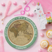 Antiek 1786 Oostelijk halfrond Kaart Thema Feest Papieren Bordje (Feest)