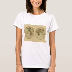 Antiek 1786 Wereldkaart van William Faden T-shirt