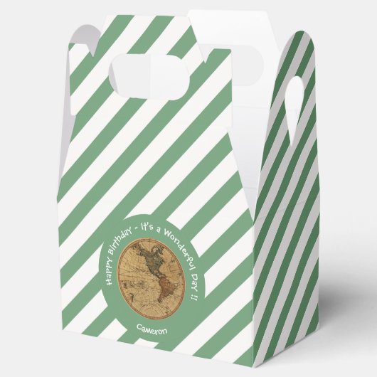 Antiek 1786 Western halfrond Kaart Thema Feest Bedankdoosjes (Geopend)