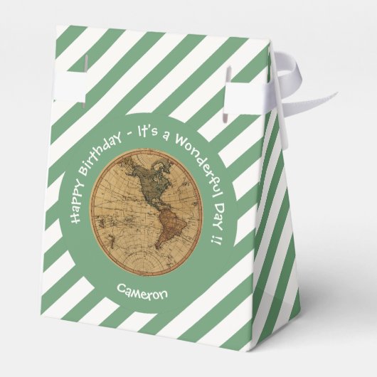 Antiek 1786 Western halfrond Kaart Thema Feest Bedankdoosjes (Achterkant)