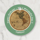 Antiek 1786 Western halfrond Kaart Thema Feest Bedankjes Labels (Achterkant)