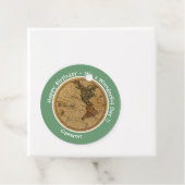 Antiek 1786 Western halfrond Kaart Thema Feest Bedankjes Labels (In situ)