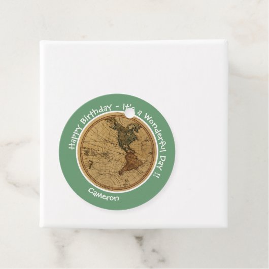 Antiek 1786 Western halfrond Kaart Thema Feest Bedankjes Labels (In situ)