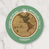 Antiek 1786 Western halfrond Kaart Thema Feest Bedankjes Labels (Voorkant)