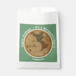 Antiek 1786 Western halfrond Kaart Thema Feest Bedankzakje