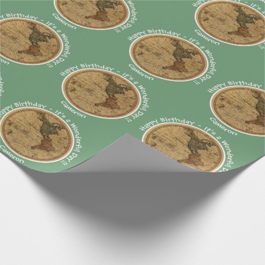 Antiek 1786 Western halfrond Kaart Thema Feest Cadeaupapier (Hoek)