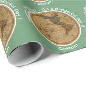 Antiek 1786 Western halfrond Kaart Thema Feest Cadeaupapier (Rol Hoek)