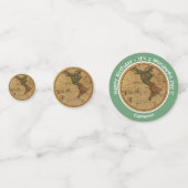 Antiek 1786 Western halfrond Kaart Thema Feest Confetti (Voorkanten)