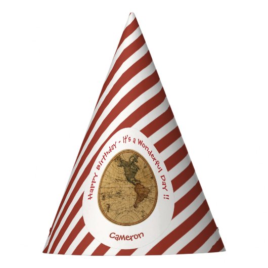 Antiek 1786 Western halfrond Kaart Thema Feest Feesthoedjes (Voorkant)