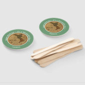 Antiek 1786 Western halfrond Kaart Thema Feest Handwaaier (Niet-gemonteerd)