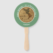 Antiek 1786 Western halfrond Kaart Thema Feest Handwaaier (Voorkant)