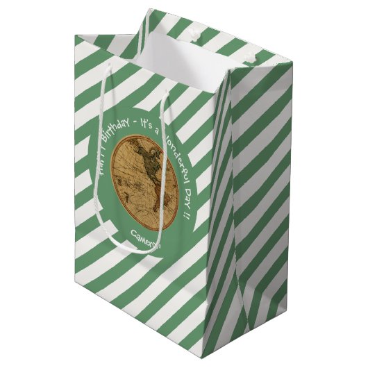 Antiek 1786 Western halfrond Kaart Thema Feest Medium Cadeauzakje (Voorkant Gekanteld)