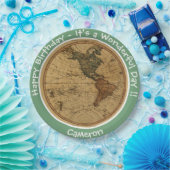 Antiek 1786 Western halfrond Kaart Thema Feest Papieren Bordje (Feest)