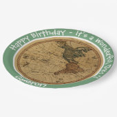 Antiek 1786 Western halfrond Kaart Thema Feest Papieren Bordje (Gekanteld)