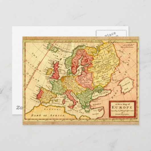 Antiek 17e eeuw Herman Moll Kaart van Europa (Voorkant / Achterkant)