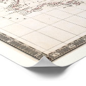 Antiek 1800s kaart van de Stille Oceaan Poster (Hoek)