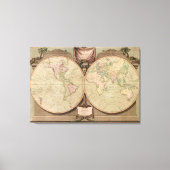 Antiek 1808 Wereldkaart van Laurie en Whittle Canvas Afdruk (Voorkant)