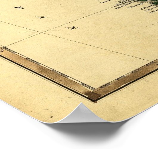 Antiek 1817 Kaart van Zuid-Amerika door Samuel Lew Poster (Hoek)