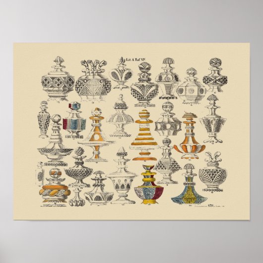 Antiek 1828 Fles Design Poster (Voorkant)