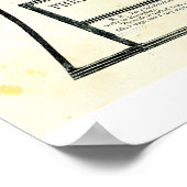 Antiek 1857: frenologische kop en kaart poster (Hoek)