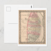 Antiek 1868 Kaart van St. Louis, Missouri, (Voorkant / Achterkant)