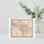 Antiek 1868 kaart van Washington, DC (Staand voorkant)