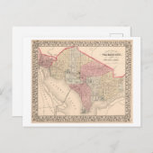 Antiek 1868 kaart van Washington, DC (Voorkant / Achterkant)