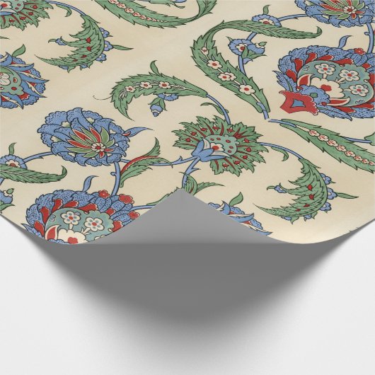 Antiek 1885 Flower & Leaves Pattern Cadeaupapier (Hoek)