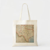 Antiek 1888 Map of Texas with Towns and Rivers Tote Bag (Voorkant)