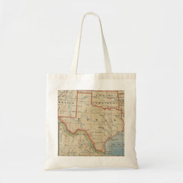 Antiek 1888 Map of Texas with Towns and Rivers Tote Bag