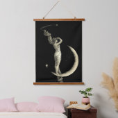 Antiek 1889 vrouw op halve maan print hangend wandkleed (Slaapkamer)