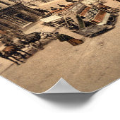 Antiek 1890s Belfast Street scene Albert Memorial Poster (Hoek)