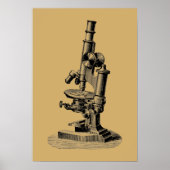 Antiek 1892 Microscoop "Steampunk" Art Poster (Voorkant)