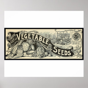 Antiek 1894 Teken voor plantgoed Poster