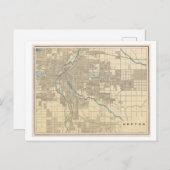 Antiek 1899 Kaart van Denver, Colorado (Voorkant / Achterkant)