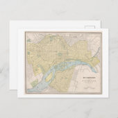 Antiek 1899 kaart van Richmond, Virginia, (Voorkant / Achterkant)