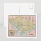 Antiek 1899 kaart van Washington, DC, (Voorkant / Achterkant)