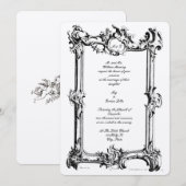 Antiek 18e eeuw Barokke Rococo Lijst Kaart (Voorkant / Achterkant)