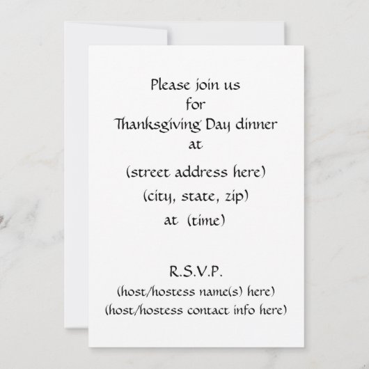 Antiek 1907 Thanksgiving Dag binnenuitnodiging Kaart (Achterkant)