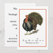 Antiek 1907 Thanksgiving Dag binnenuitnodiging Kaart (Voorkant / Achterkant)