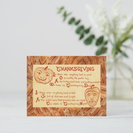 -Antiek 1909 Thanksgiving Briefkaart (Staand voorkant)