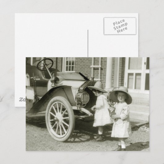 Antiek 1911 Roadster Briefkaart (Voorkant / Achterkant)
