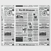 antiek 1920 flapper krant  zwart wit cadeaupapier (Vlak)