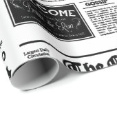 antiek 1920 flapper krant  zwart wit cadeaupapier (Rol Hoek)