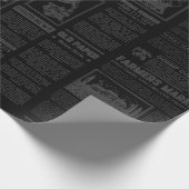 antiek 1920s flapper krant  zwart cadeaupapier (Hoek)